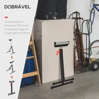 HOMCOM Cavalete Telescópico com Rolo Dobrável e Altura Ajustável entre 68-110cm com Manivela de Bloqueio Carga Máx. 60/90kg Preto e Prata(m-6)