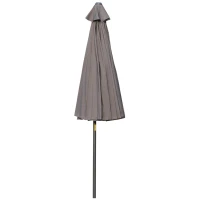 Outsunny 2.5m Shanghai Garden Parasol Umbrella with Crank & Tilt, Adjustable Outdoor Sun Shade, Grey(m-12)