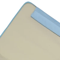 Outsunny Set 2 Sdraio da Spiaggia Pieghevoli con Schienale Regolabile e Poggiatesta, 53x124x35-45 cm, Beige e Azzurro(m-9)