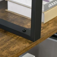 HOMCOM Étagère bibliothèque séparateur de pièce style industriel en escalier 5 étagères 102 x 30 x 160 cm coloris brun rustique(m-10)