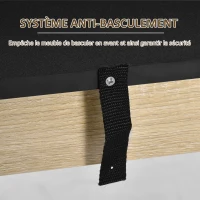 HOMCOM Table de bar table haute de cuisine mange-debout comptoir - dim. 112L x 57l x 106H cm - 3 étagères - aspect chêne clair noir(m-7)