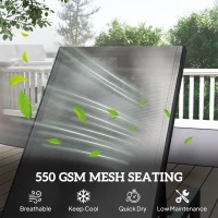 Outsunny Folding Sun Lounger Set of 2, 5-Position Adjustable Reclining Garden Loungers, Garden Chaise Lounge Sunbed Recliner Chairs with Steel Frame for Beach, Porch, Patio, Camping, Light Grey(m-5)