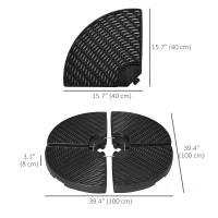 Outsunny 52kg Four-Piece Fillable Cantilever Parasol Weight Set(m-3)
