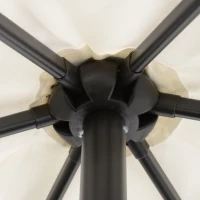 Outsunny 2m Garden Parasol Umbrella, Outdoor Sun Shade with 6 Sturdy Ribs for Balcony, Bench, Garden, Cream White(m-10)