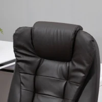 HOMCOM Fauteuil de bureau massant et chauffant électrique fauteuil bureau ergonomique revêtement synthétique brun(m-9)