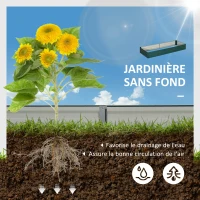Outsunny Jardinière extérieur Carré Potager de Jardin dim. 241L x 90l x 30H cm tôle d'acier ondulée Vert foncé(m-4)