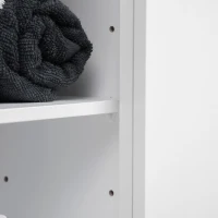 kleankin Meuble WC dessus de toilette avec placard à porte double, étagère réglable et niche, dim. 71 x 20,5 x 165 cm, blanc(m-9)