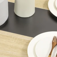 HOMCOM Ensemble table à manger 3 pièces avec 2 bancs encastrables pour 4 personnes style contemporain en bois(m-8)