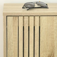 HOMCOM Meuble à chaussures à 3 abattants 18 paires grande capacité pour entrée couloir salon 63 x 24 x 117 cm chêne(m-8)