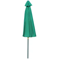 Outsunny 2.5m Shanghai Garden Parasol Umbrella with Crank & Tilt, Adjustable Outdoor Sun Shade, Green(m-11)