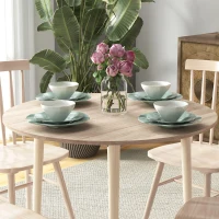 HOMCOM Table de salle à manger pliante 2 abattants - table ronde extensible - peu encombrante avec pieds en bois Ø89 x 73.5H cm(m-9)