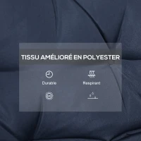 Outsunny Coussin matelas assise dossier pour banc de jardin balancelle canapé 2 places grand confort 100 x 98 x 8 cm bleu foncé(m-4)