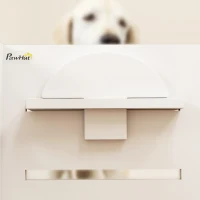 PawHut Comedouro para Cães Elevado com 3 Alturas 2 Tigelas 2x1L e Sistema de Alimentação Lenta 63x58,5x40 cm Branco(m-8)