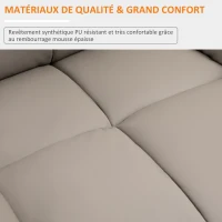 HOMCOM Fauteuil de massage fauteuil de relaxation massant avec dossier inclinable manuellement et repose-pied fauteuil TV revêtement synthétique télécommande incluse gris(m-7)