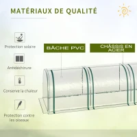 Outsunny Mini Serre de Jardin Serre à tomates 4L x 1l x 0,80H m Acier PVC Anti-UV 4 fenêtres Zip enroulables Vert et Transparent(m-4)