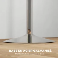 HOMCOM Table de bar ronde table haute cuisine réglable en hauteur 69-91 cm plateau pivotante à 360° naturel et gris(m-8)