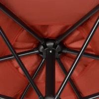 Outsunny 2m Garden Parasol Umbrella, Outdoor Sun Shade with 6 Sturdy Ribs for Balcony, Bench, Garden, Wine Red(m-10)