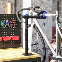 HOMCOM Support de réparation de vélo, réglable en hauteur, charge max. 25kg, montage entretien reparation VTT, vélo de route(m-2)