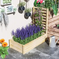 Outsunny Jardinière avec treillis bac à fleurs jardinière de jardin dim. 115L x 60l x 110H cm effet bois naturel(m-9)