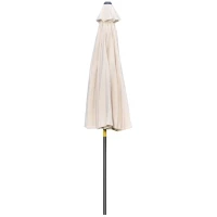 Outsunny 2.5m Shanghai Garden Parasol Umbrella with Crank & Tilt, Adjustable Outdoor Sun Shade, Off-White(m-12)
