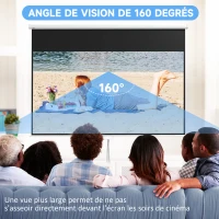 HOMCOM Écran de projection TV et Home Cinema de 120 Pouces vidéo projecteur 16:9 4K HD, fixation mural ou plafond(m-5)