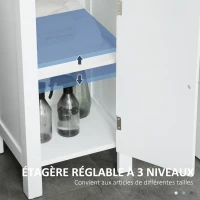 kleankin Meuble colonne de salle de bain armoire haute design moderne 2 placards avec porte 35 x 30 x 158,5 cm blanc(m-5)