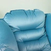 HOMCOM Moderner Akzentstuhl, Polsterstuhl mit Stahlbeinen und Seitentaschen, für Wohnzimmer, Schlafzimmer, Blau(m-8)