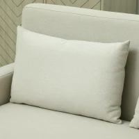 HOMCOM Sofá 2 Lugares Estofado em Linho Sintético Sofá Sala de Estar com 2 Almofadas Espaço de Armazenamento 135x72x84 cm Bege(m-9)