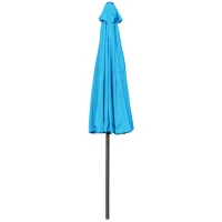 Outsunny 2.5m Shanghai Garden Parasol Umbrella with Crank & Tilt, Adjustable Outdoor Sun Shade, Blue(m-12)