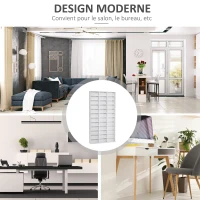 HOMCOM Étagère Rangement CD/DVD Meuble de Rangement pour 1116 CDs 36 Compartiments réglables en Hauteur Blanc(m-6)