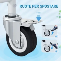 HOMCOM Sedia a Rotelle con WC Impermeabile 4 in 1 con Poggiapiedi Ribaltabili, in Alluminio e Plastica, Nero(m-8)