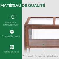 Outsunny Mini Serre sur Pieds dim. 90L x 50l x 93H cm Toit ouvrable Panneaux de Polycarbonate Bois Sapin traité(m-4)