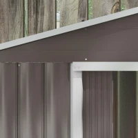 Outsunny Magazie Gradina Metal cu Uși Glisante pentru Familie, 213x130x185 cm, Gri(m-10)