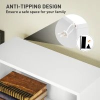 HOMCOM Six Shelf Bookcase - White(m-6)