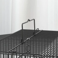 PawHut Gaiola para Pássaros 46,5x36x59 cm Gaiola de Metal para Pássaros com 2 Comedouros 2 Poleiros Baloiço Bandeja Amovível Preto(m-9)