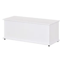 HOMCOM Coffre de rangement, banc de rangement avec couvercle rabattable et charnières de sécurité, banc chaussures, meuble d'entrée, couloir, chambre, salon, 100 x 40 x 40 cm, blanc(m-10)