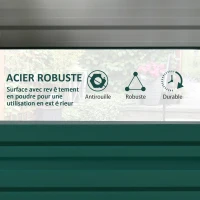 Outsunny Carré potager de jardin rectangulaire tôle d'acier ondulée 120 x 60 x 30 cm vert foncé(m-4)