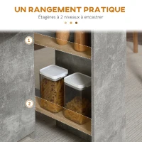 HOMCOM Table pliante de cuisine salle à manger amovible sur roulettes 75L x 140l x 74H cm 2 étagères intégrées en bois(m-5)