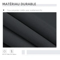 Outsunny Store vertical avec manivelle sans perçage brise-vue de balcon cadre en aluminium protection UV 200 x 305 cm gris(m-6)