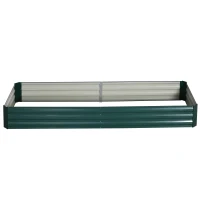 Outsunny Jardinière extérieur Carré Potager de Jardin dim. 241L x 90l x 30H cm tôle d'acier ondulée Vert foncé(m-10)
