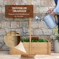 Outsunny Jardinière avec treillis, bac à fleurs en bois pour plantes grimpantes, légumes, 100 x 60 x 150 cm, naturel(m-5)