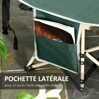 Outsunny Lit de camping pliable, lit de camp cadre en acier sac de transport charge max. 150 kg 190 x 68 x 52 cm vert(m-6)