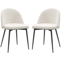 HOMCOM Lot de 2 chaises salle à manger chaise de cuisine scandinave chaise en velours rembourrée avec pieds effilés en métal