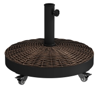 Outsunny Pied de Parasol Résine 22,7kg avec Roulettes Bronze