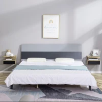 HOMCOM Lot de 2 Tables de Chevet murales - Lot de 2 Tables de Nuit - tiroir Coulissant, Niche, Plateau - Noir Chêne(m-2)