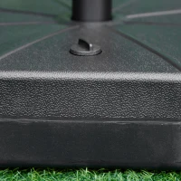 Outsunny Octagonal Garden Parasol Base Holder Outdoor Market Umbrella Stand Weights, Up to 28kg Water Filled or 40kg Sand Filled, Black(m-10)
