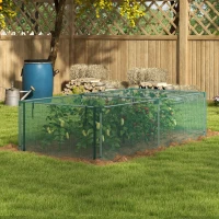 Outsunny Serre de jardin serre à tomates filet protection porte zippée enroulable HDPE, dim. 125L x 248l x 62,5H cm(m-2)