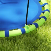 AIYAPLAY Baloiço para Crianças Redondo Baloiço de Jardim Infantil Ajustável Impermeável Carga 150kg Ø100x180 cm Preto e Azul(m-7)