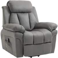 HOMCOM Fauteuil de Relaxation électrique Fauteuil releveur inclinable avec Repose-Pied Ajustable gris(m-11)
