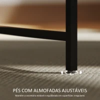 HOMCOM Secretária Estilo Industrial com Luzes LED Tomadas de Corrente Suporte para Monitor e Controlo Remoto 100x50x90,5 cm Marrom(m-7)